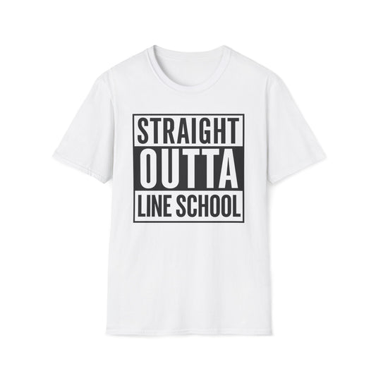 Perfect Lineman Gift-Funny Graduation T-Shirt Straight Outta Line School Tee Casual Unisex Humor Shirt