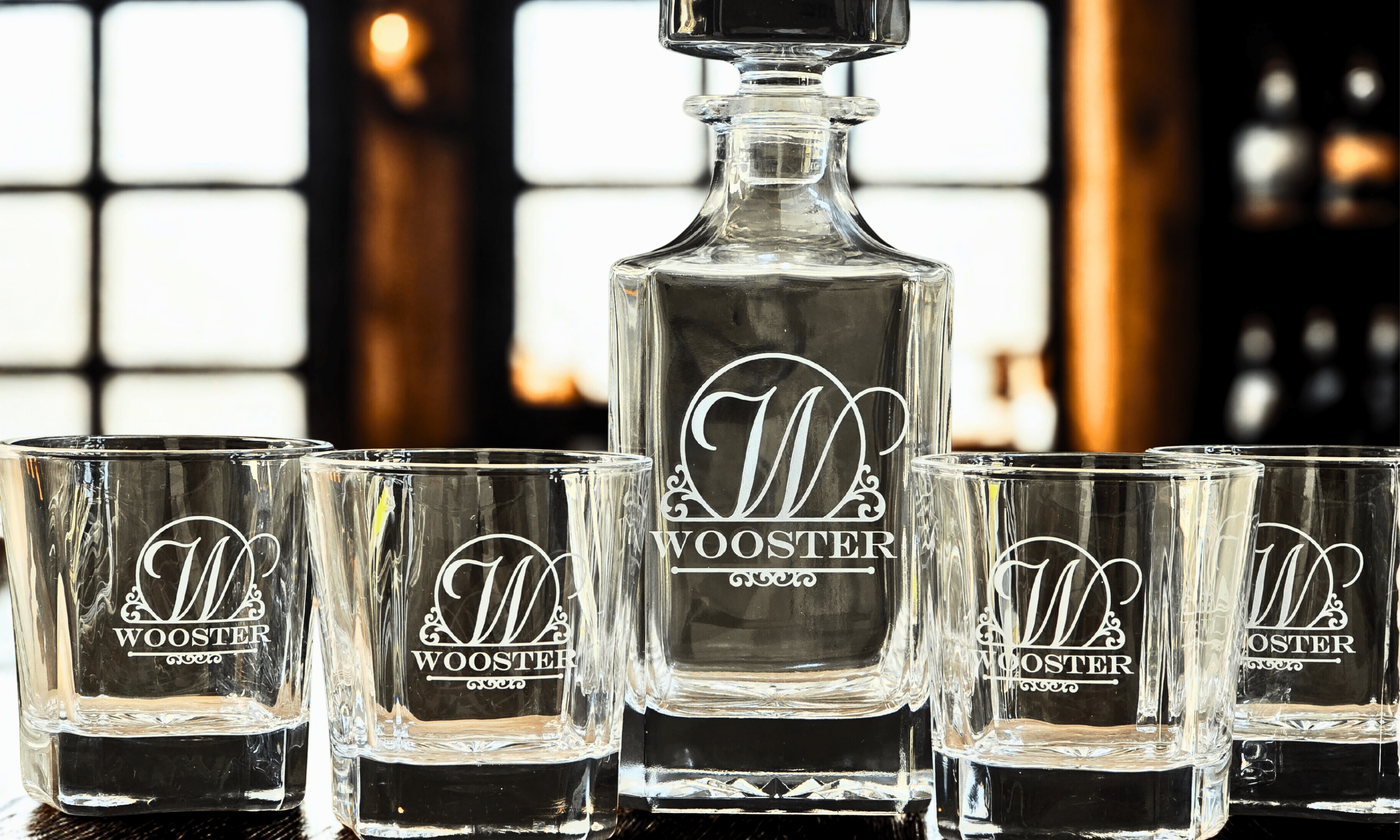 personalized drinkware and barware engraved whiskey glasses and decanter sets