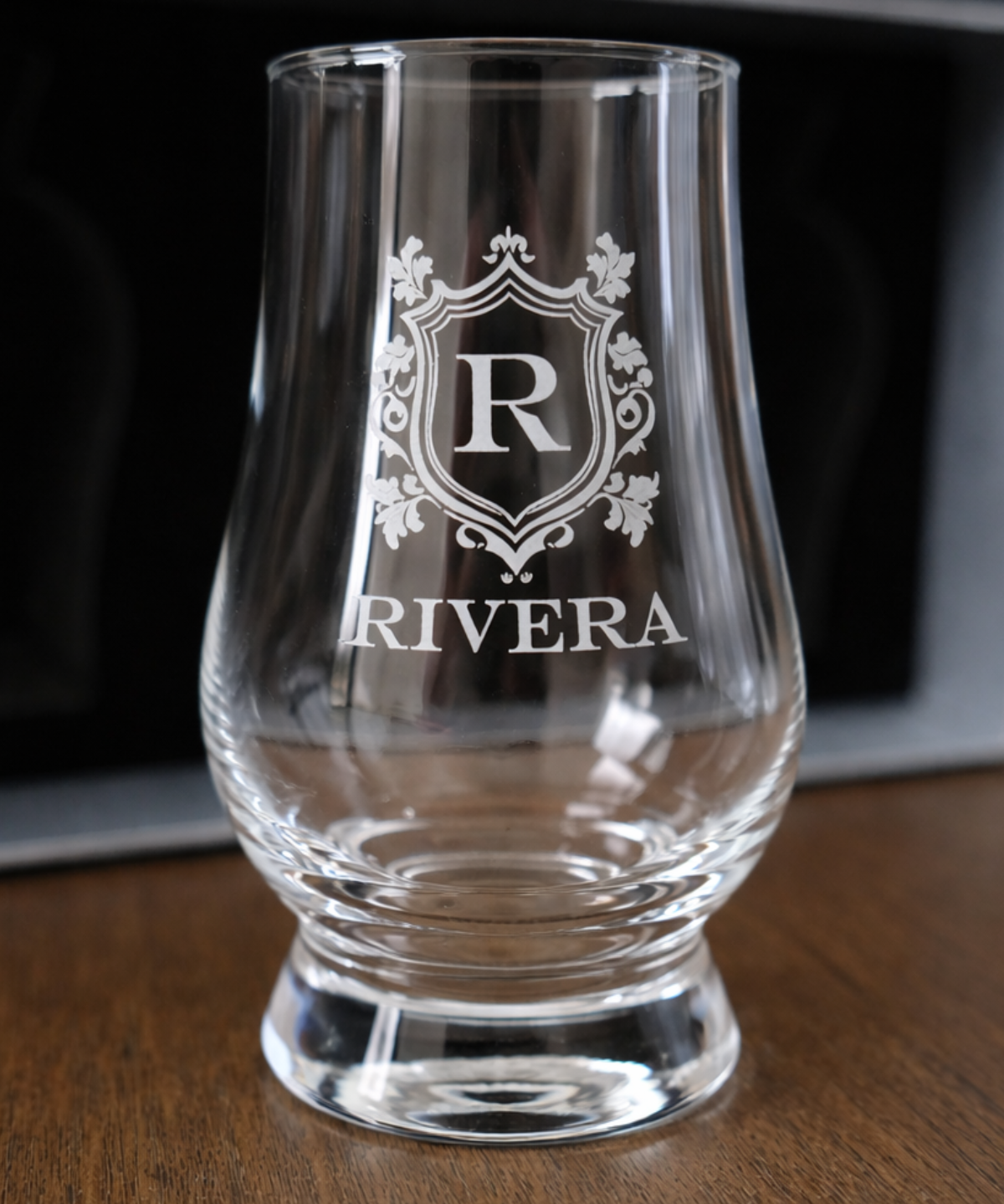 Personalized Whiskey Glass Set – Engraved Glencairn Style Glasses barware product view
