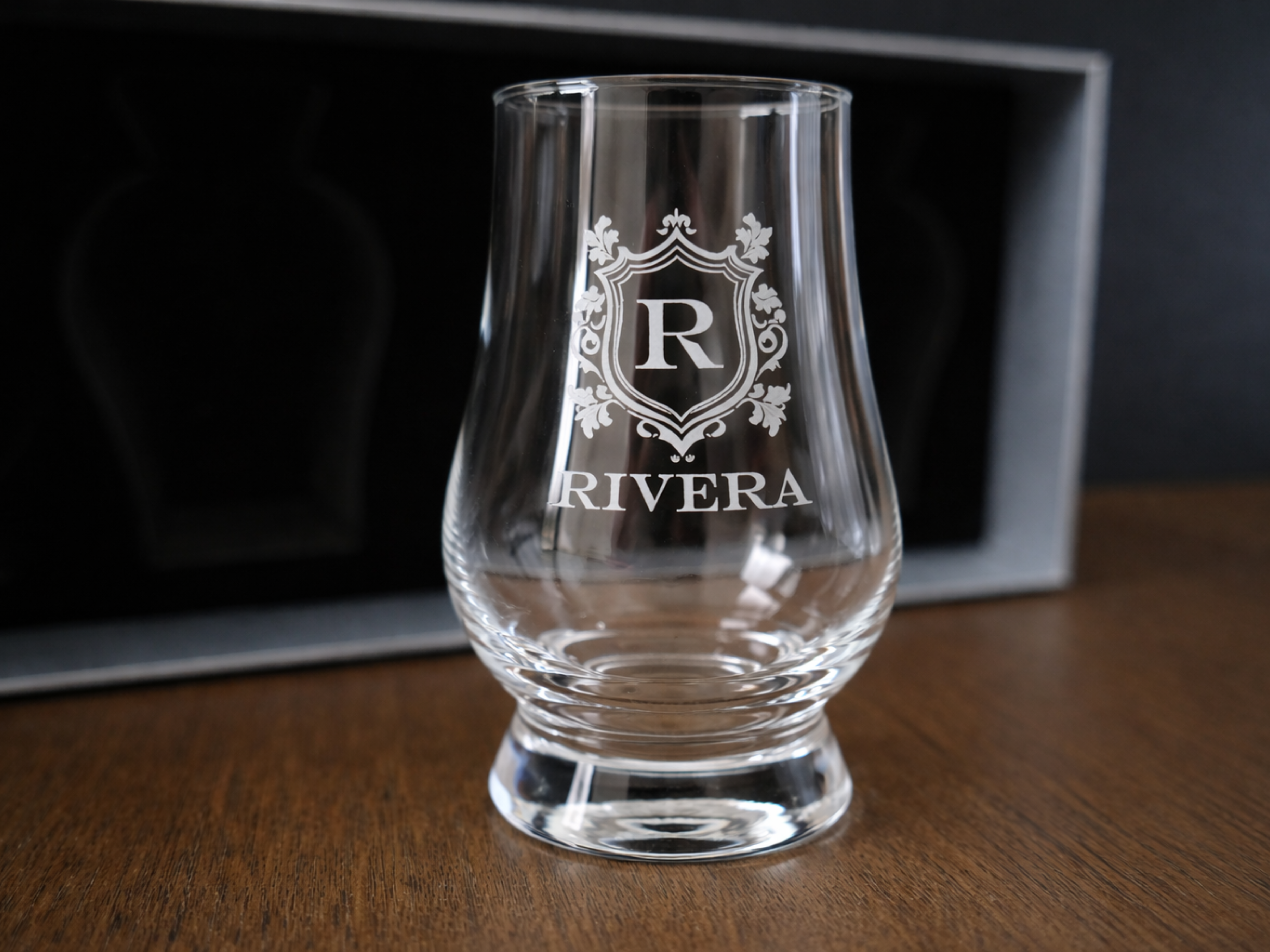 Personalized Whiskey Glass Set – Engraved Glencairn Style Glasses barware product view