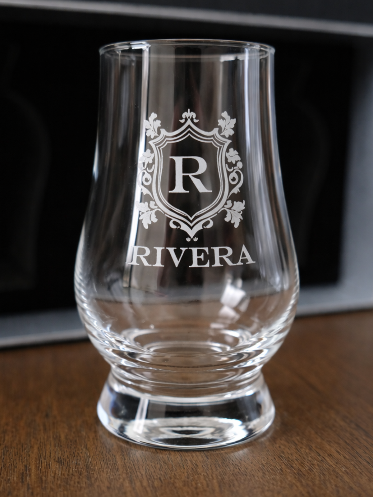 Personalized Whiskey Glass Set – Engraved Glencairn Style Glasses barware product view
