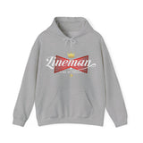 Lineman King of Trades Hoodie in Navy shirt color