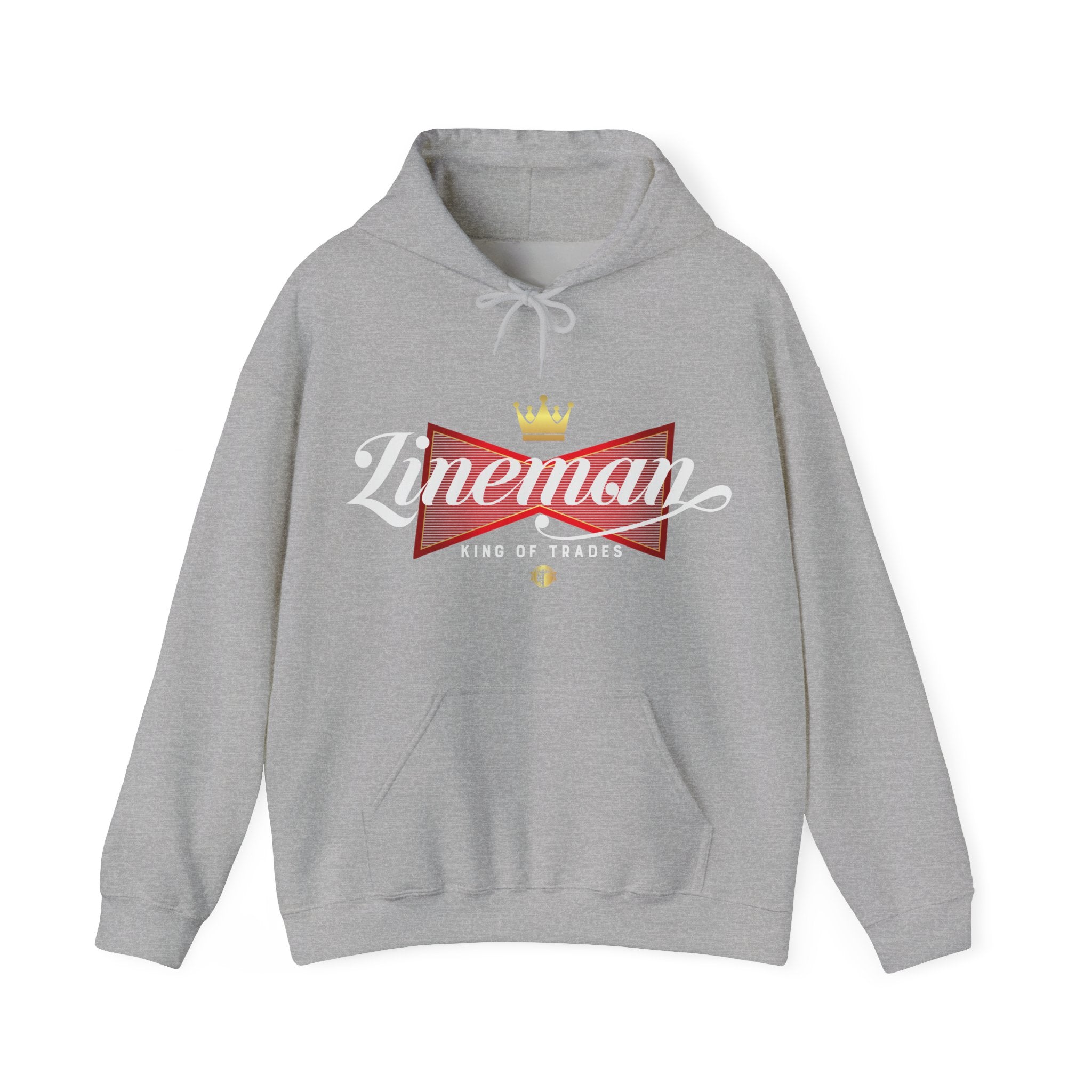 Lineman King of Trades Hoodie in Navy shirt color