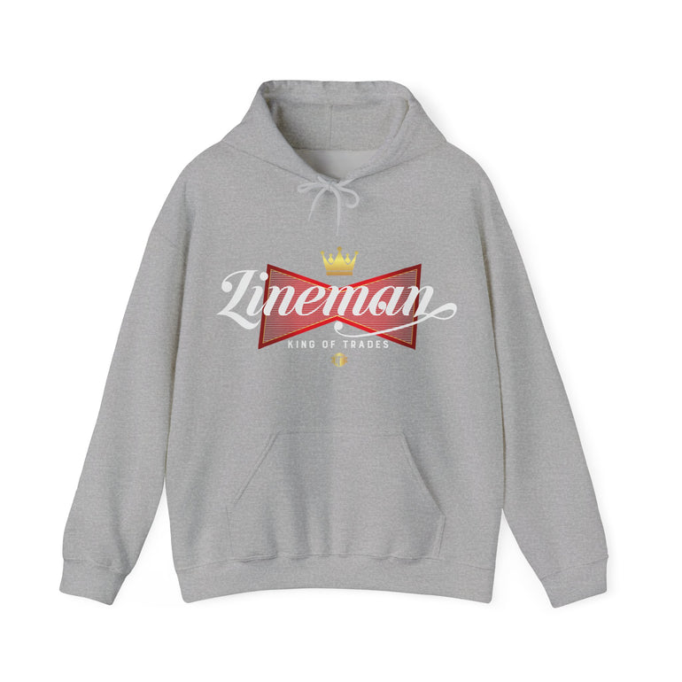 Lineman King of Trades Hoodie in Navy shirt color