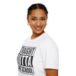 Straight Outta Line School T-Shirt in White shirt color