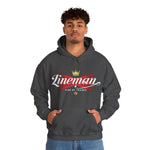 Lineman King of Trades Hoodie in Navy shirt color