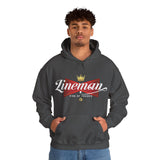 Lineman King of Trades Hoodie in Navy shirt color