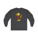 Dark heather Reddy Kilowatt long sleeve shirt front view
