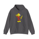 Charcoal Reddy Kilowatt hoodie front view