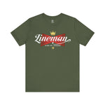 Lineman King of Trades Tee in Dark Grey shirt color