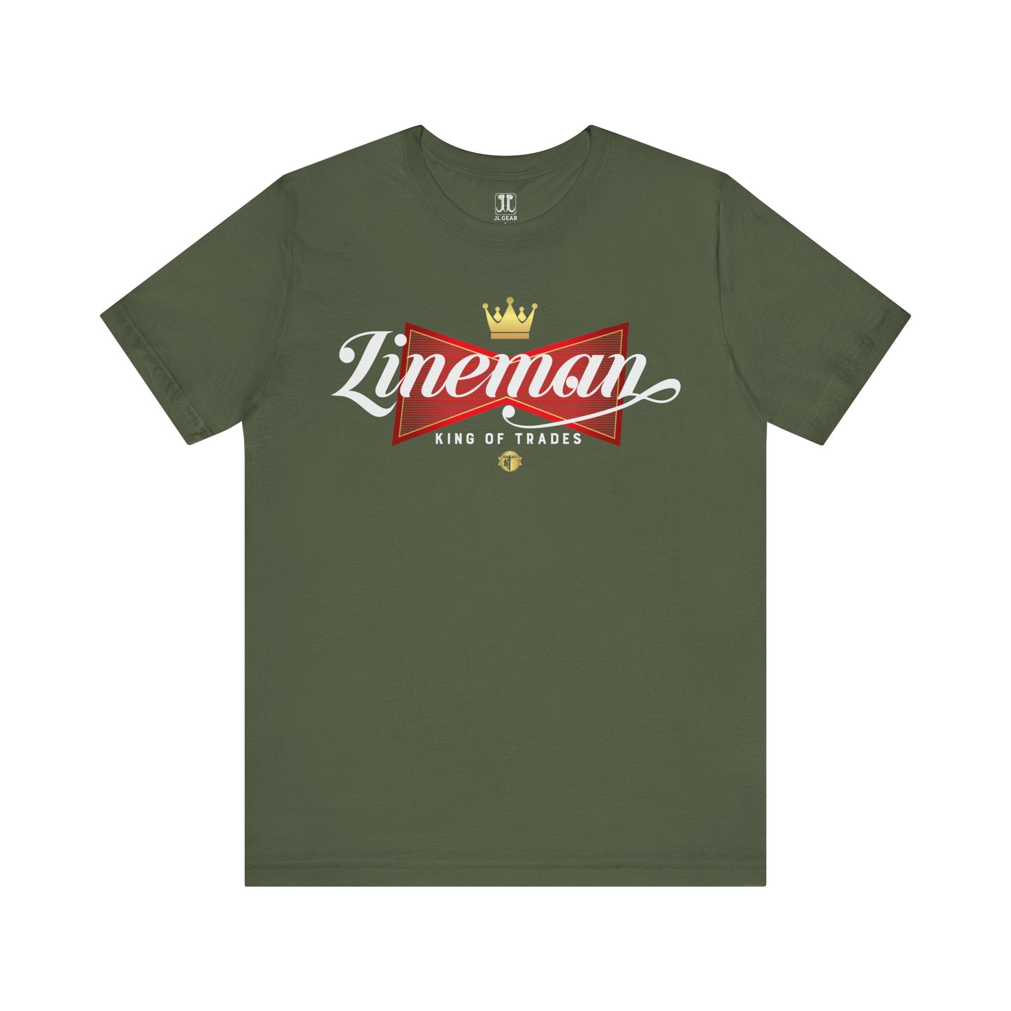Lineman King of Trades Tee in Dark Grey shirt color