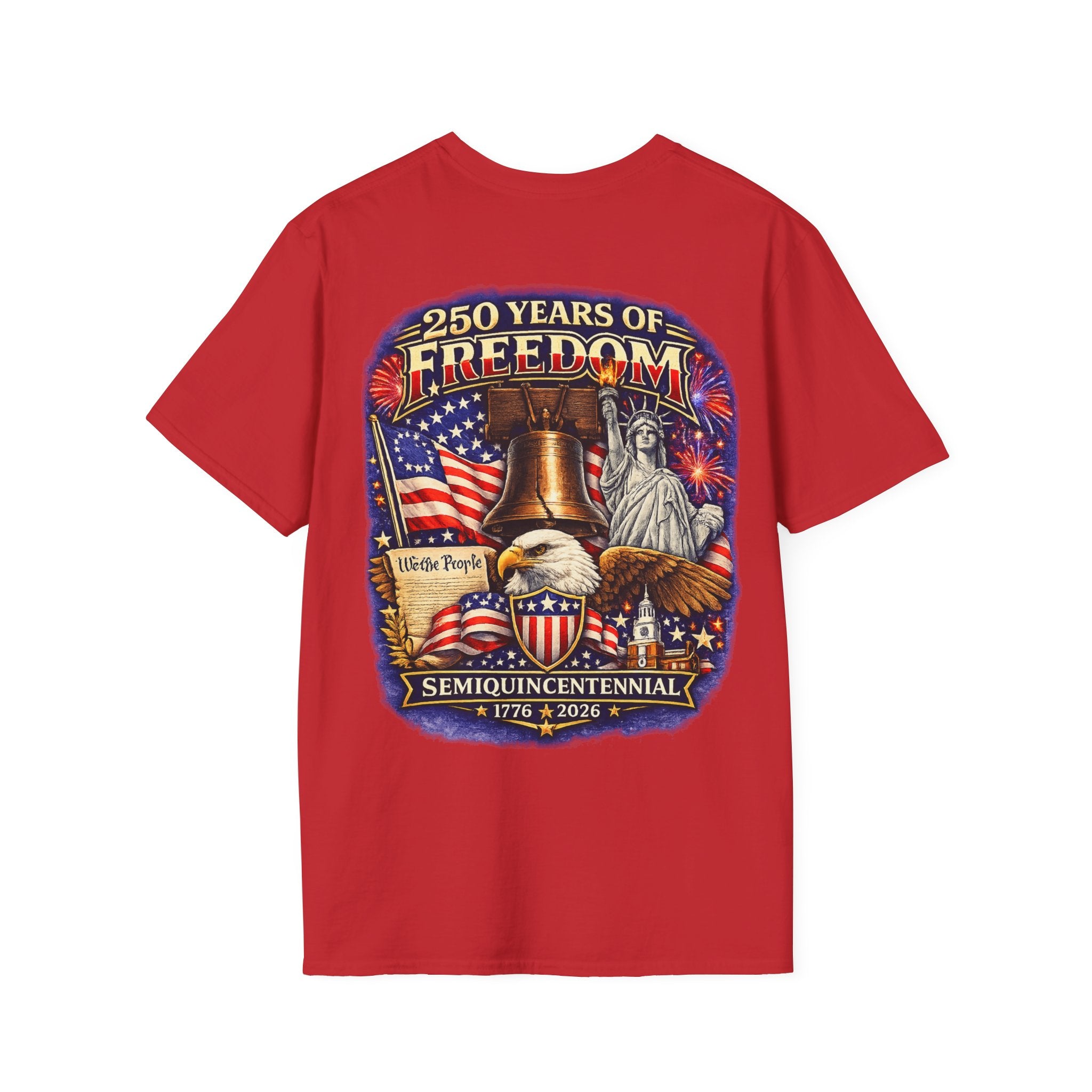 250 Years of Freedom T-Shirt – 1776–2026 Patriotic We The People Tee in White shirt color