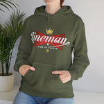 Lineman King of Trades Hoodie in Dark Heather shirt color