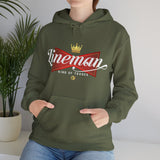 Lineman King of Trades Hoodie in Dark Heather shirt color