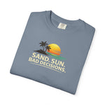 Funny Raccoon Beach Vacation Shirt – Sand Sun Bad Decisions Tee in Pepper shirt color