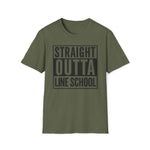 Straight Outta Line School T-Shirt in Black shirt color