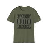 Straight Outta Line School T-Shirt in Black shirt color