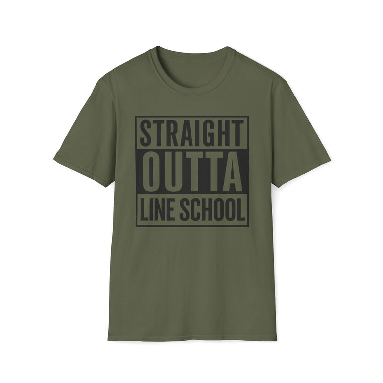 Straight Outta Line School T-Shirt in Black shirt color