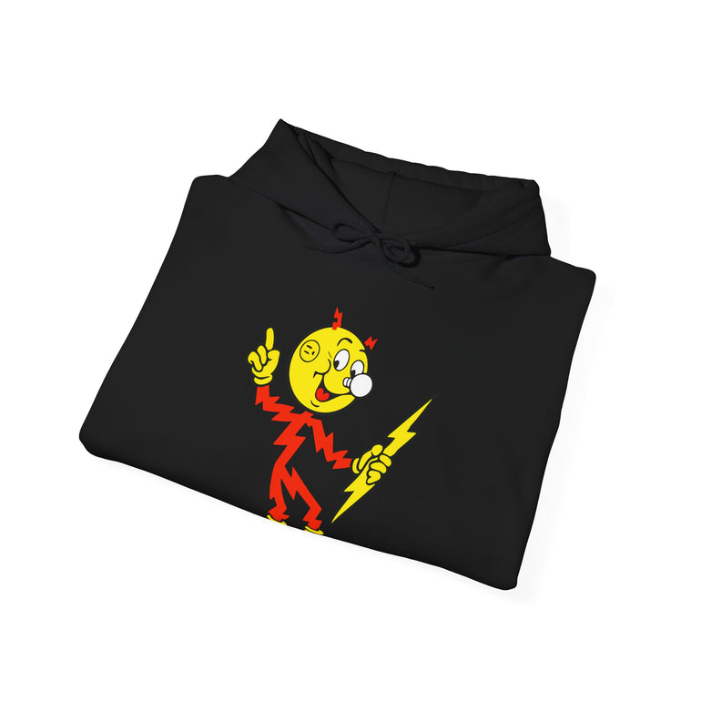 Black Reddy Kilowatt hoodie folded view