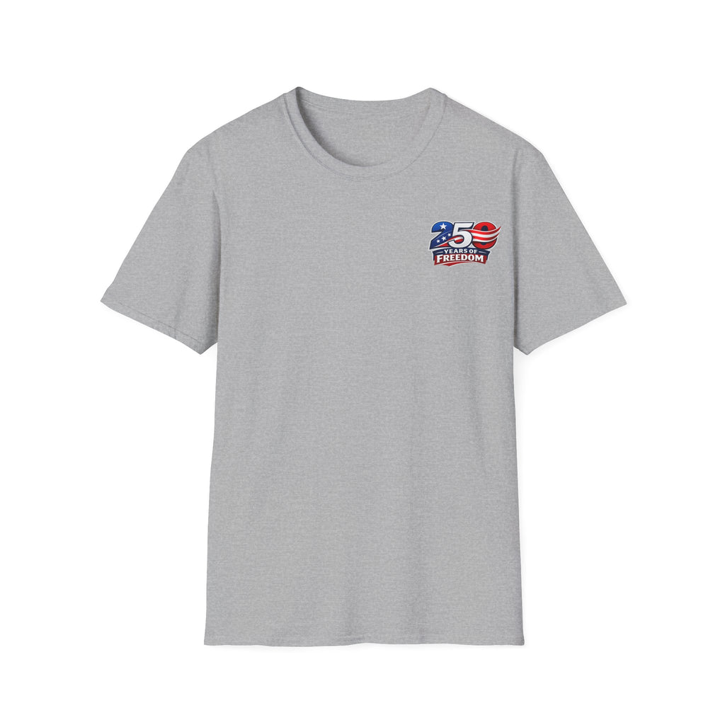 250 Years of Freedom T-Shirt – 1776–2026 Patriotic We The People Tee in Navy shirt color