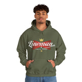 Lineman King of Trades Hoodie in Military Green shirt color