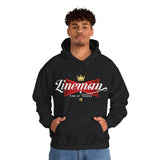Lineman King of Trades Hoodie in Dark Heather shirt color