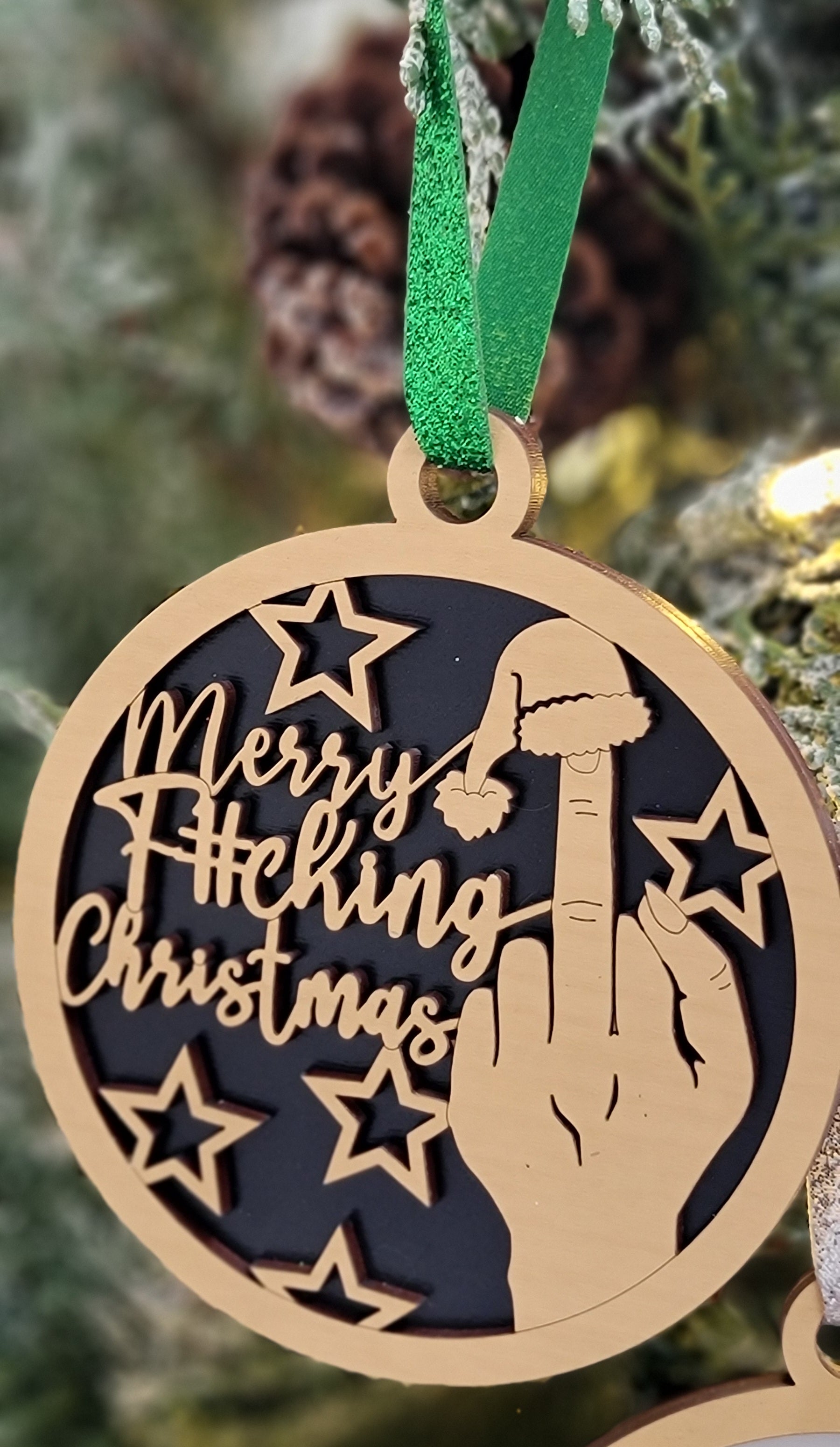 Funny Christmas Ornaments | Funny Wood Christmas Tree Decor | Unique Holiday Gifts & Fun Tree Decorations