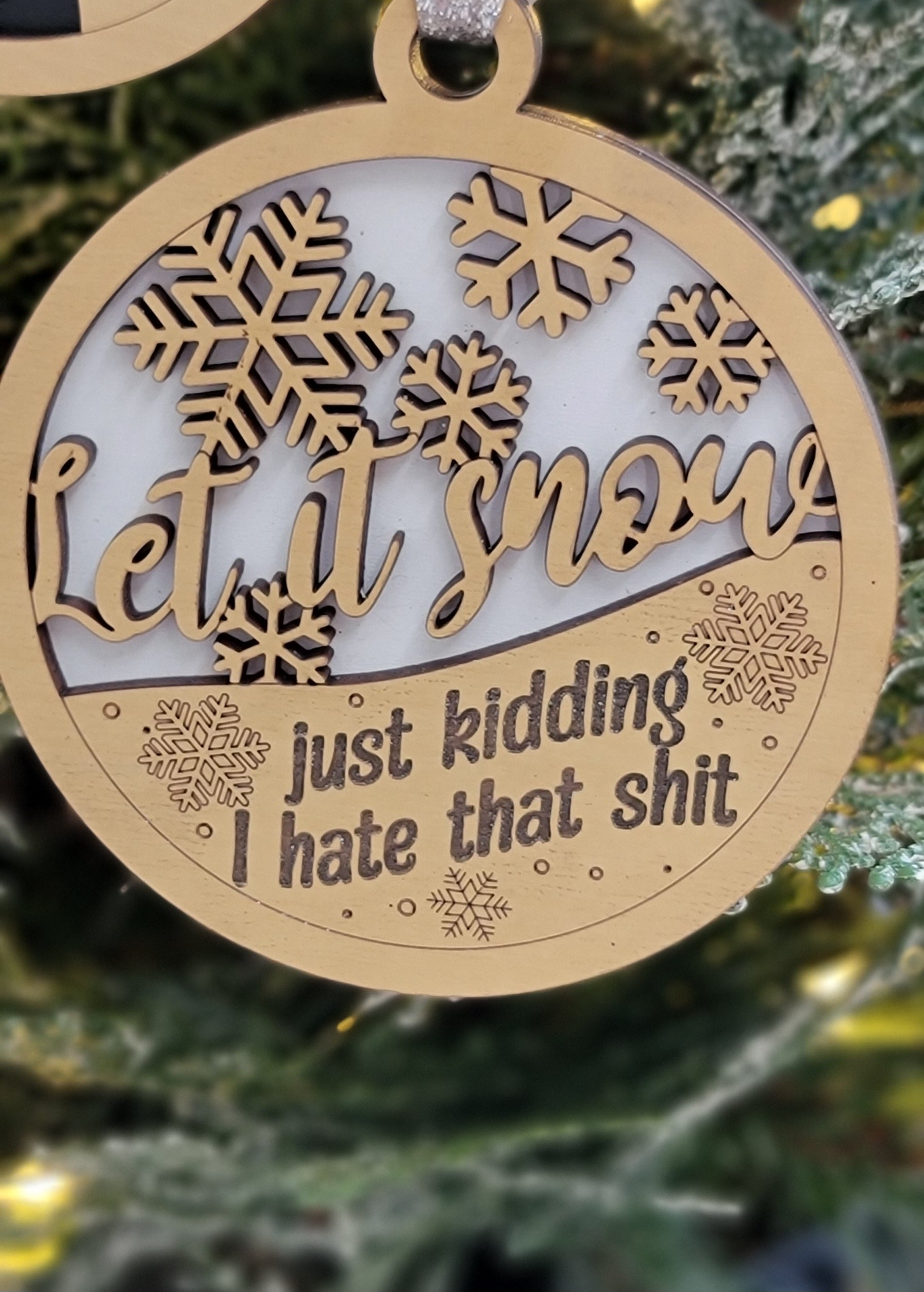 Funny Christmas Ornaments | Funny Wood Christmas Tree Decor | Unique Holiday Gifts & Fun Tree Decorations