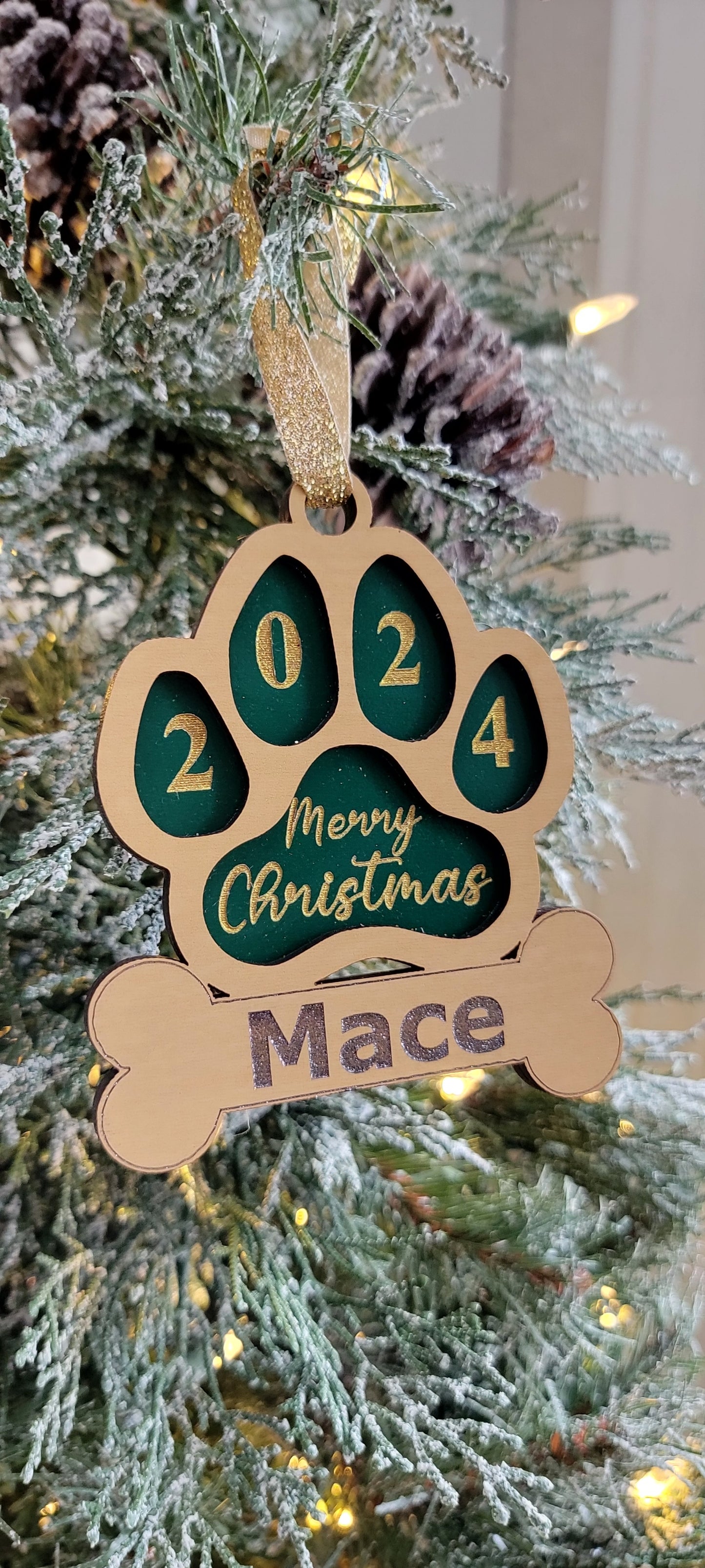 Custom Wood Christmas Ornaments for New Home, Pet Lovers, Snowman & Snowflake Decor