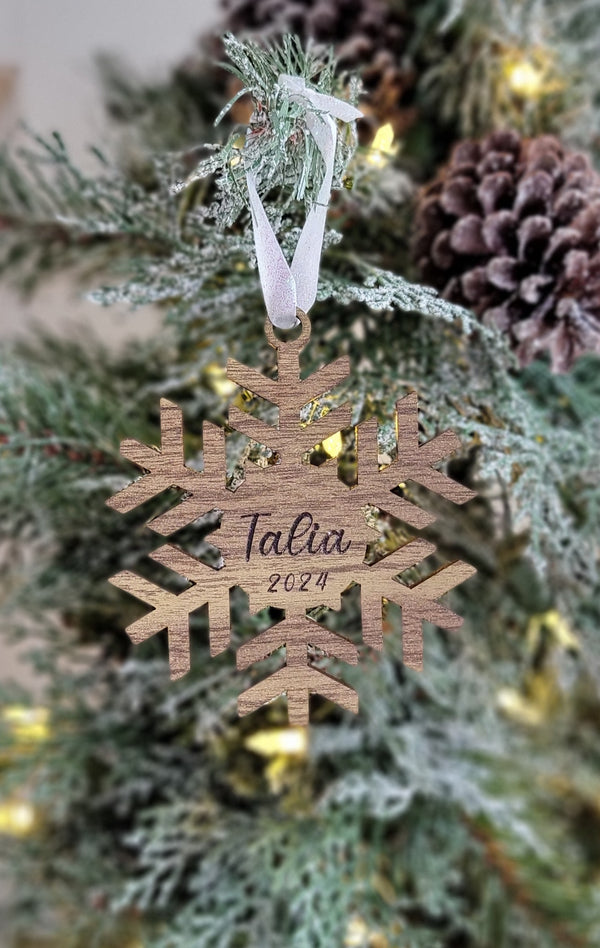 Custom Wood Christmas Ornaments for New Home, Pet Lovers, Snowman & Snowflake Decor