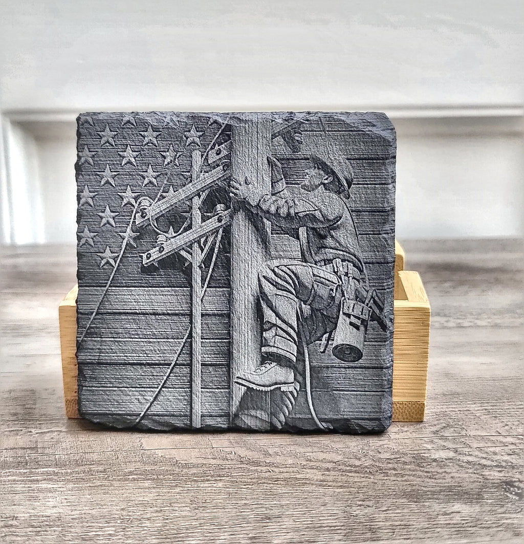 Lineman Slate Coaster Set