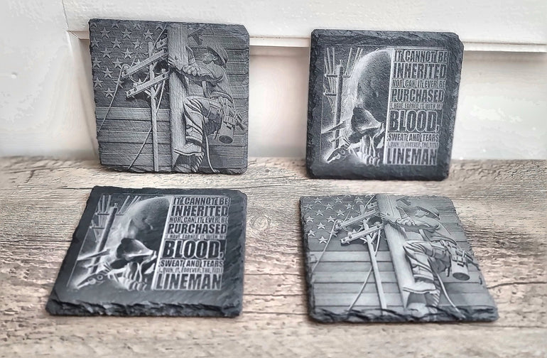 Lineman Slate Coaster Set barware product view