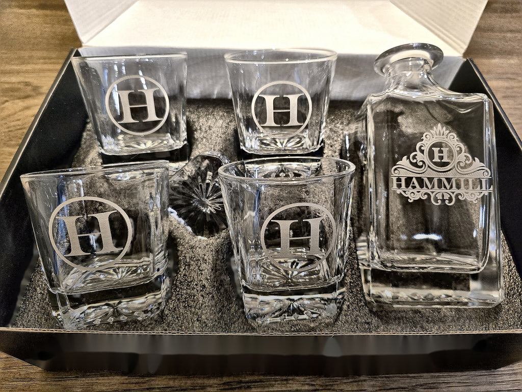 Personalized Monogram Decanter, Elegant Glass Gift