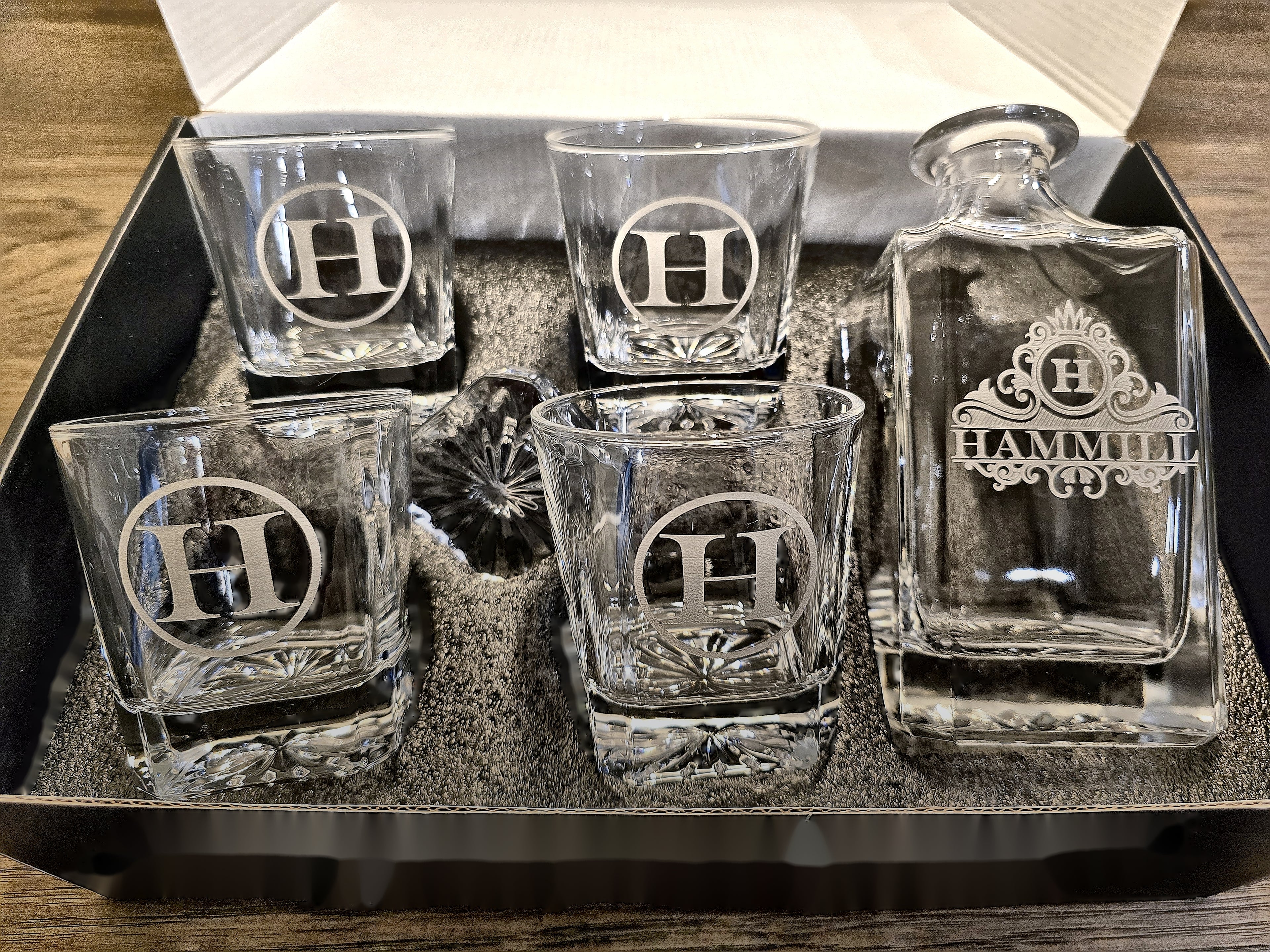 Personalized Monogram Decanter, Elegant Glass Gift