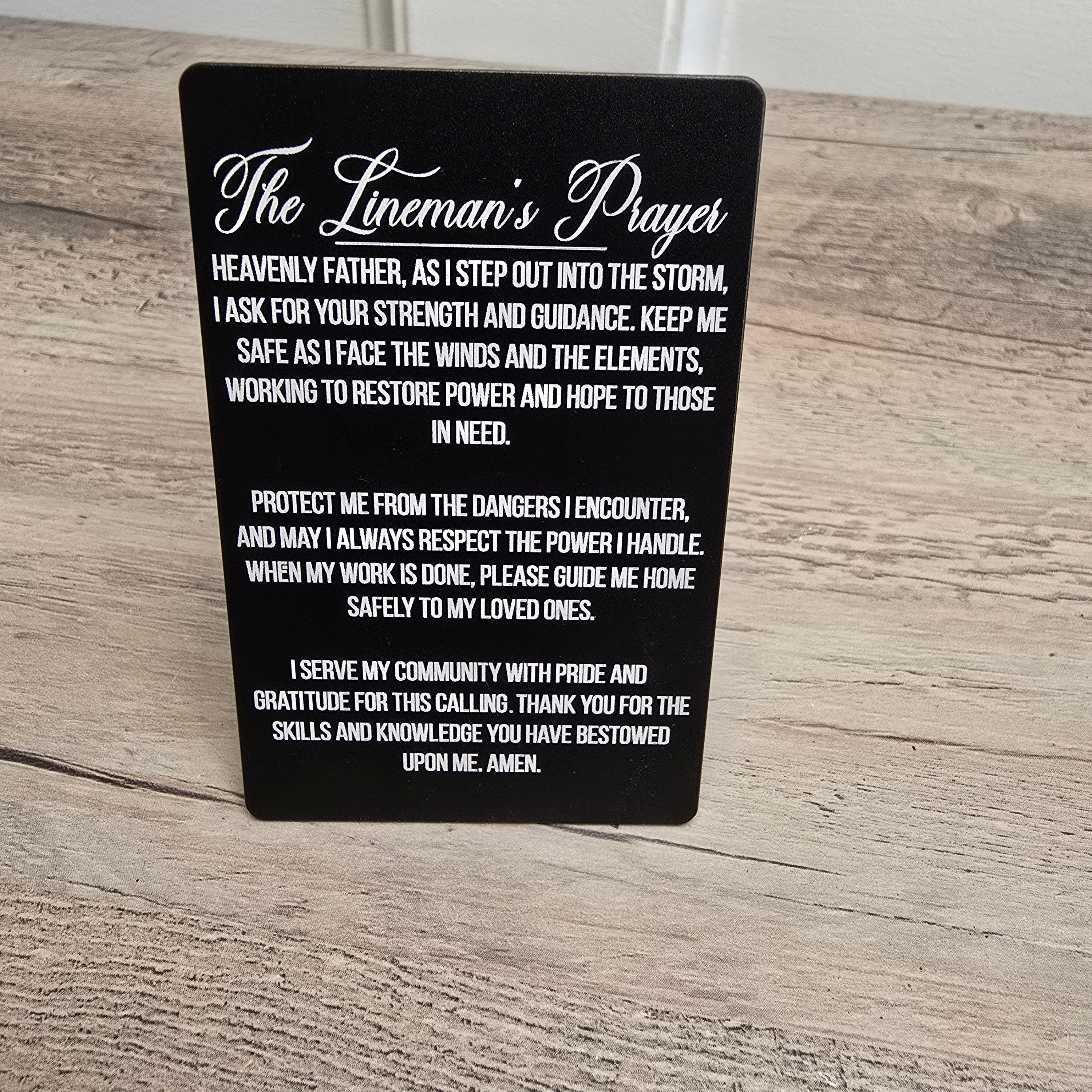Lineman's Prayer Wallet Card – Inspirational Pocket Token apparel design detail