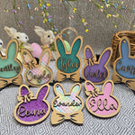 Personalized Easter Basket Tag - Handcrafted Bunny Design for Kids' Baskets, Unique Holiday Gift & Keepsake holiday ornament