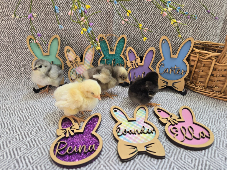 Personalized Easter Basket Tag - Handcrafted Bunny Design for Kids' Baskets, Unique Holiday Gift & Keepsake holiday ornament