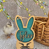Personalized Easter Basket Tag - Handcrafted Bunny Design for Kids' Baskets, Unique Holiday Gift & Keepsake holiday ornament