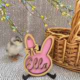 Personalized Easter Basket Tag - Handcrafted Bunny Design for Kids' Baskets, Unique Holiday Gift & Keepsake holiday ornament