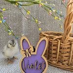 Personalized Easter Basket Tag - Handcrafted Bunny Design for Kids' Baskets, Unique Holiday Gift & Keepsake holiday ornament