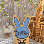 Personalized Easter Basket Tag - Handcrafted Bunny Design for Kids' Baskets, Unique Holiday Gift & Keepsake holiday ornament
