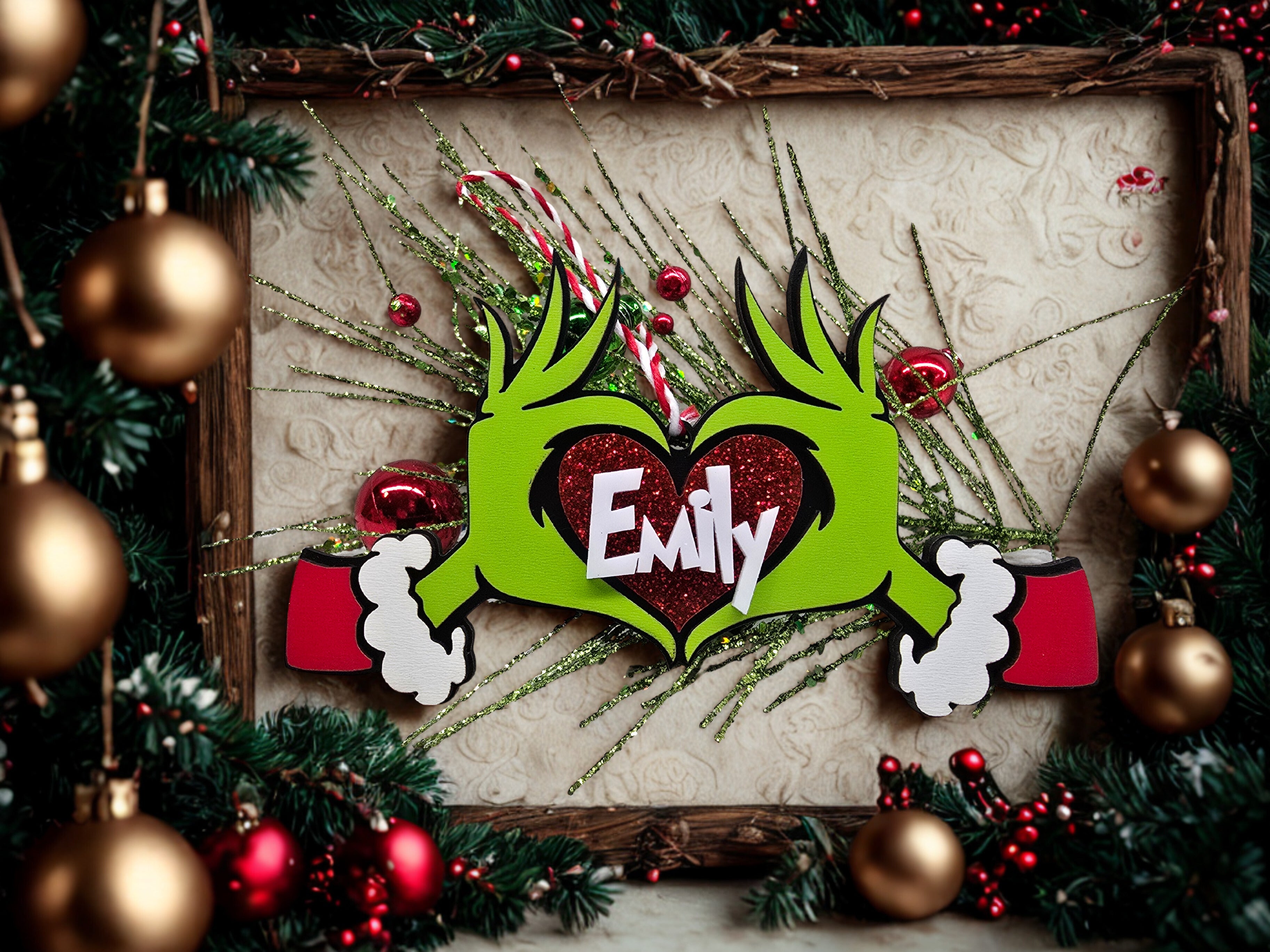 Personalized Grinch Christmas Ornament – Customizable Whoville Holiday Decor for Gifts & Tree Trimming