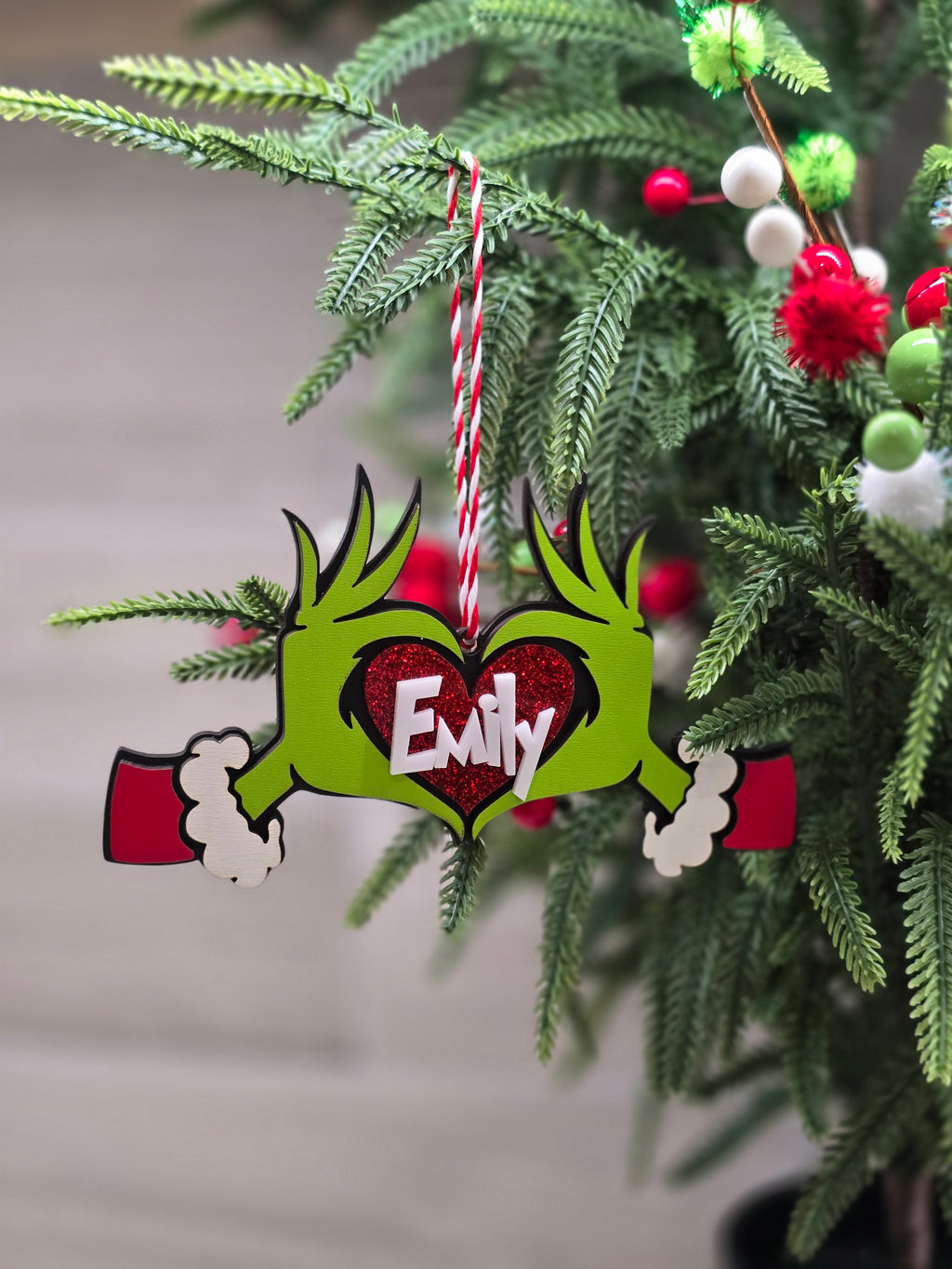 Personalized Grinch Christmas Ornament – Customizable Whoville Holiday Decor for Gifts & Tree Trimming