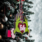 Personalized Grinch Ornament – Custom Whoville Christmas Ornament layered ornament detail