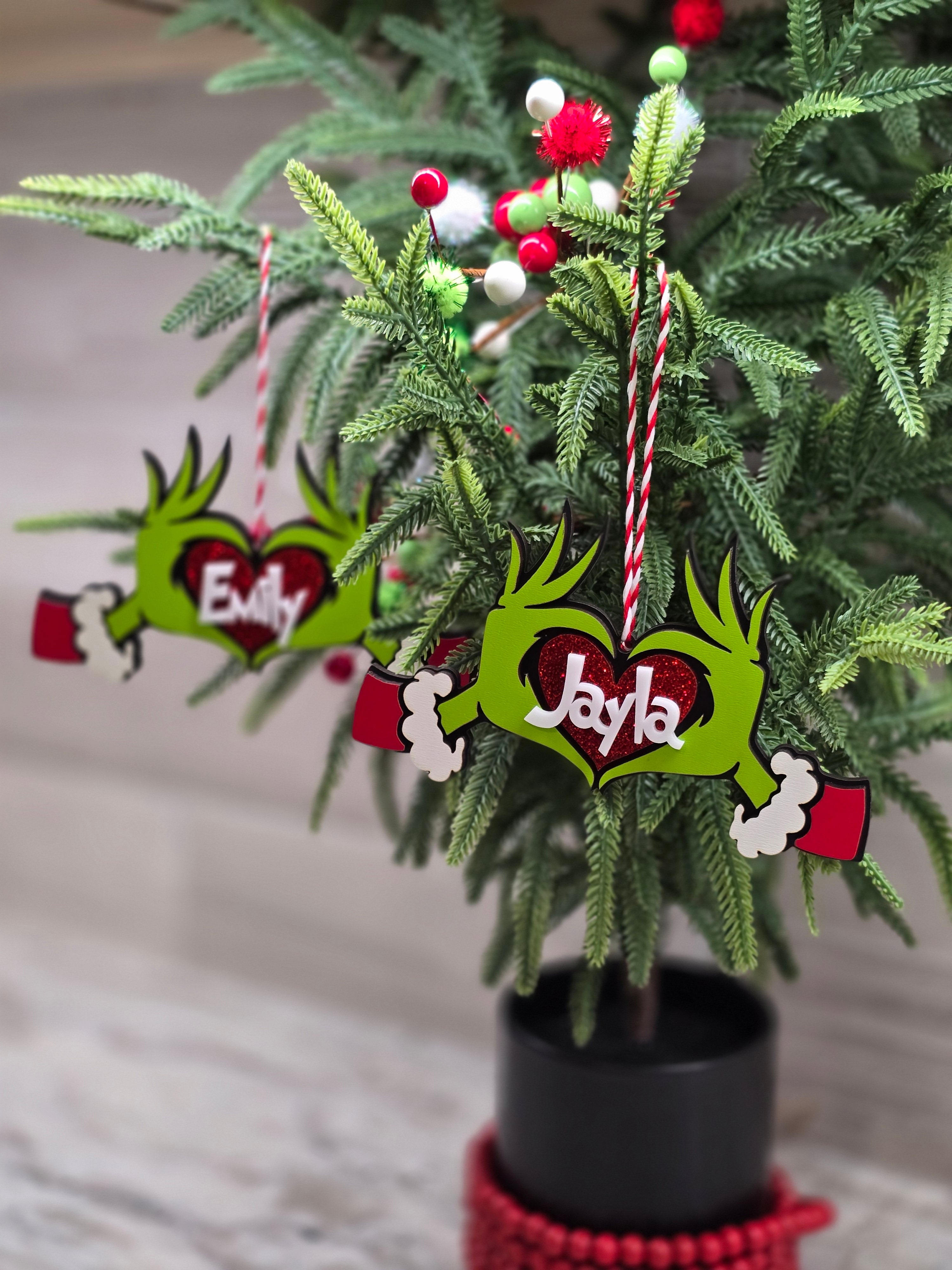 Personalized Grinch Christmas Ornament – Customizable Whoville Holiday Decor for Gifts & Tree Trimming