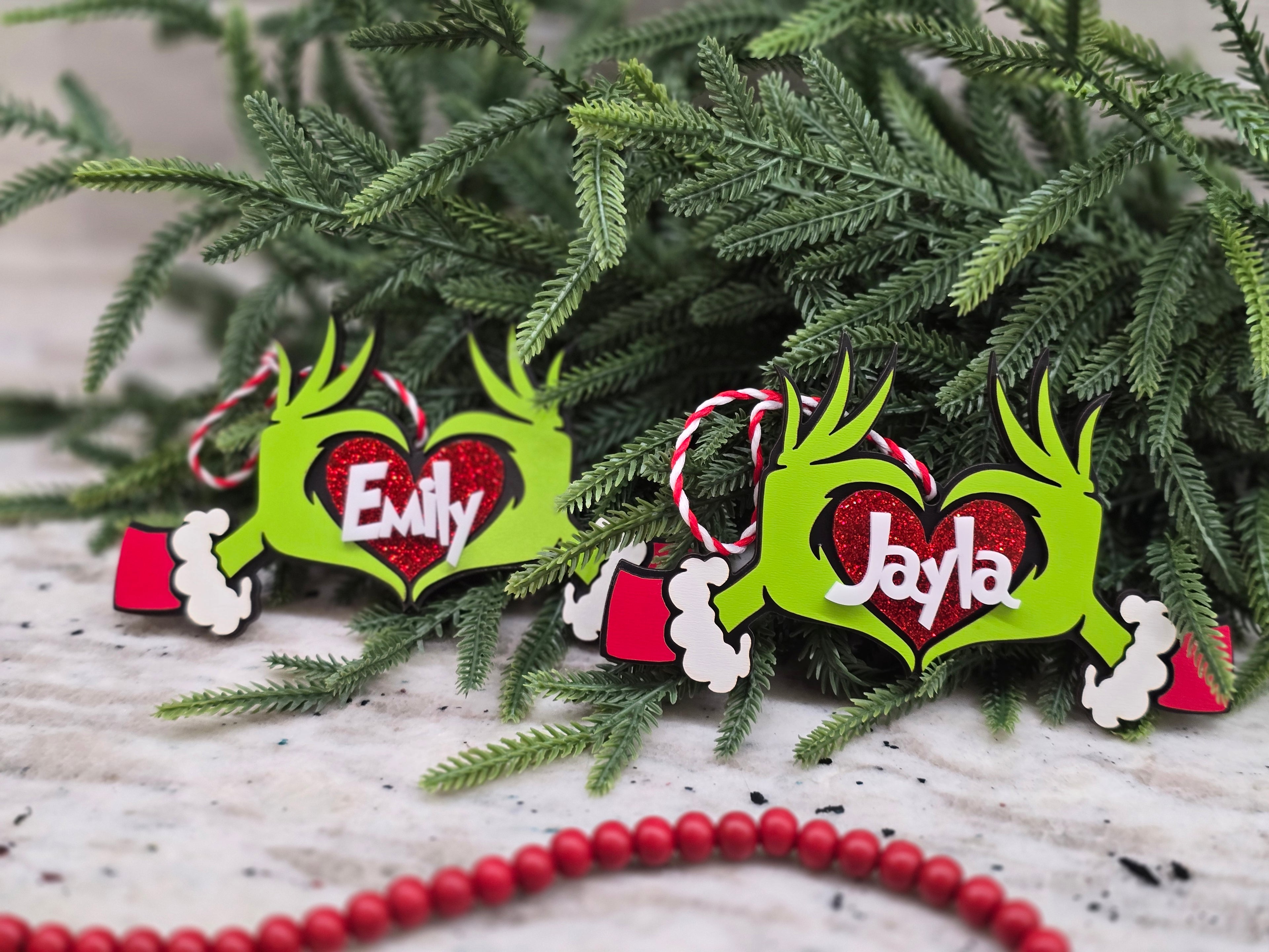 Personalized Grinch Christmas Ornament – Customizable Whoville Holiday Decor for Gifts & Tree Trimming