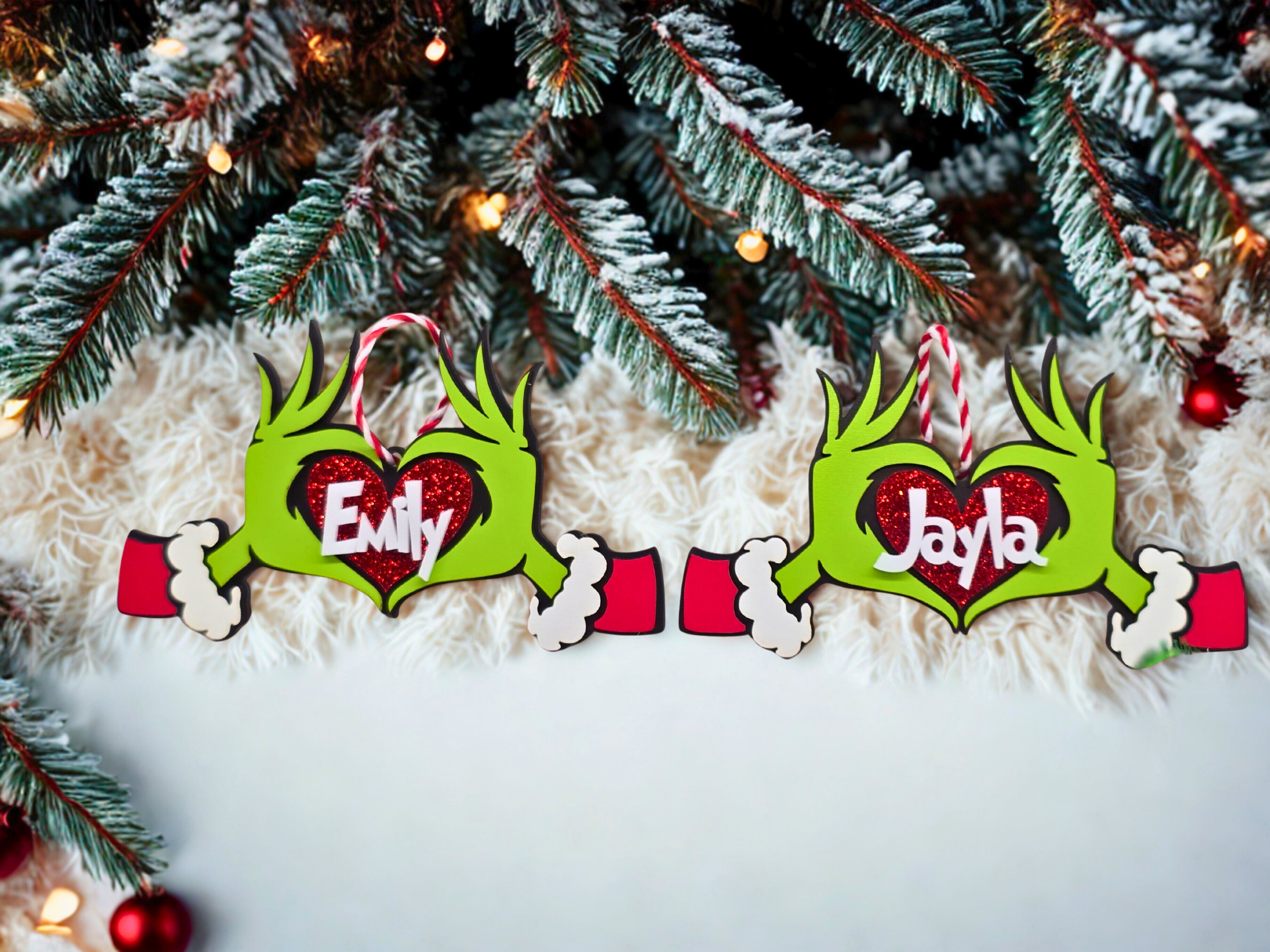 Personalized Grinch Christmas Ornament – Customizable Whoville Holiday Decor for Gifts & Tree Trimming