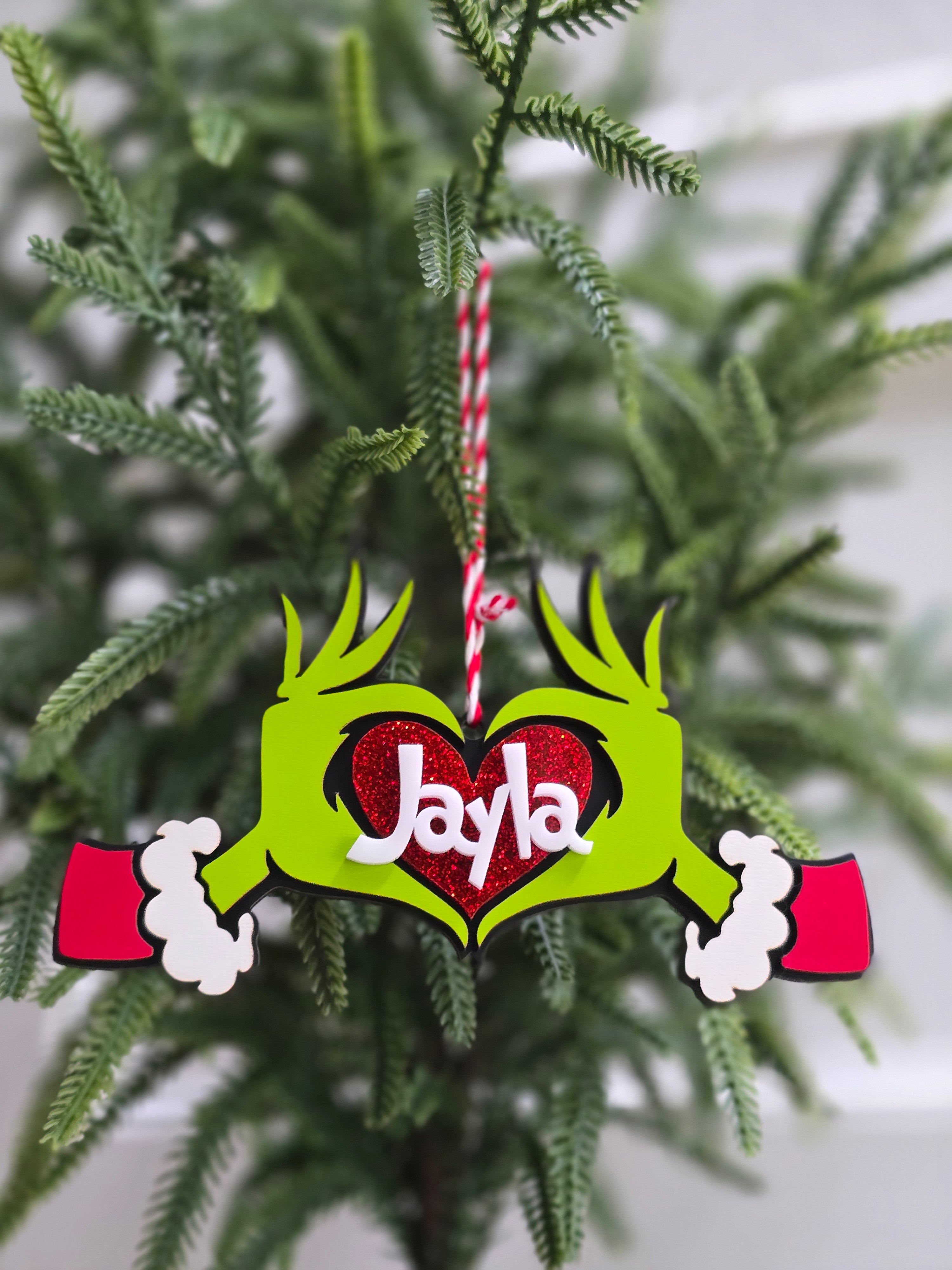 Personalized Grinch Christmas Ornament – Customizable Whoville Holiday Decor for Gifts & Tree Trimming