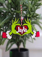 Personalized Grinch Christmas Ornament – Customizable Whoville Holiday Decor for Gifts & Tree Trimming