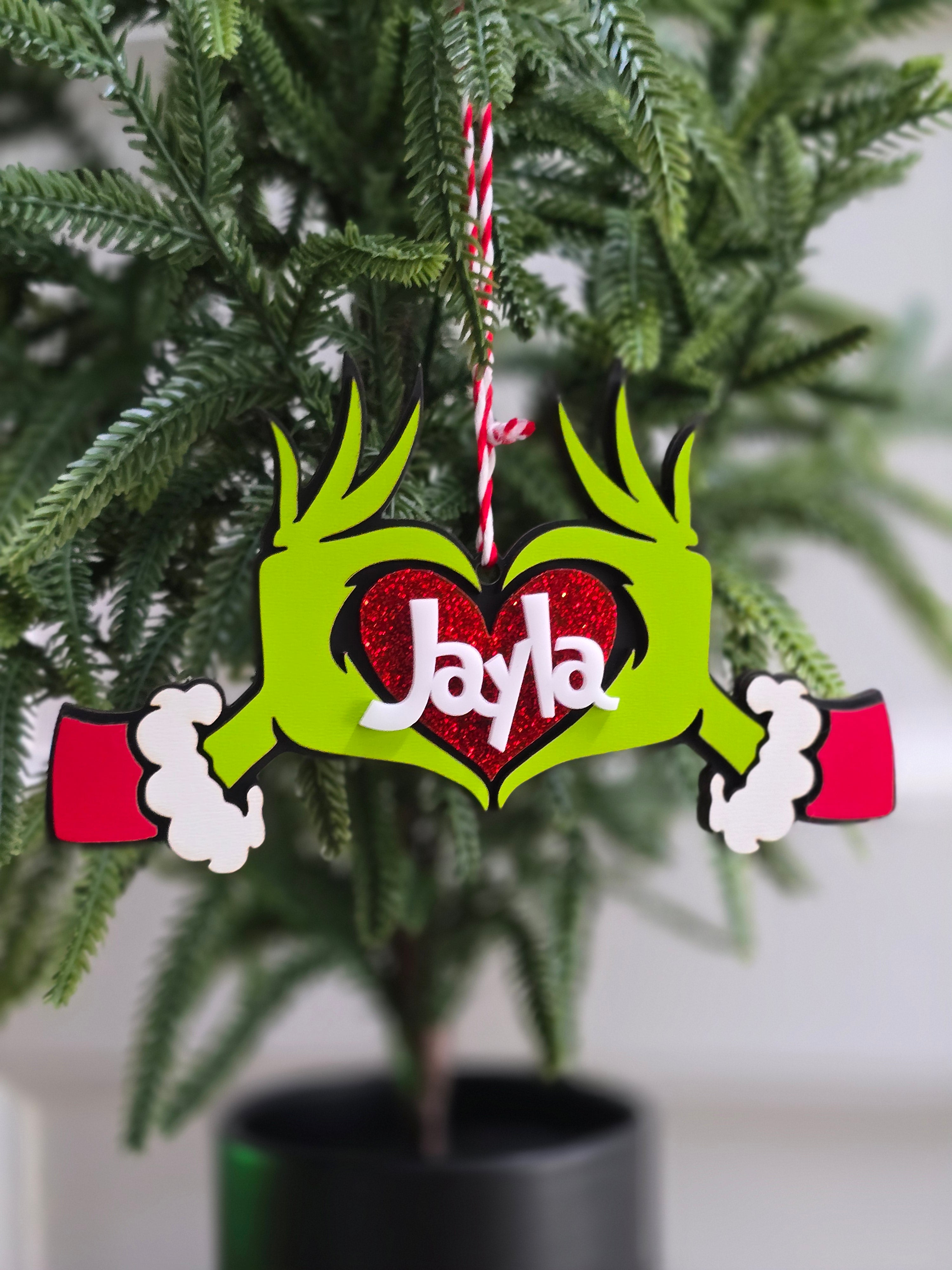 Personalized Grinch Christmas Ornament – Customizable Whoville Holiday Decor for Gifts & Tree Trimming